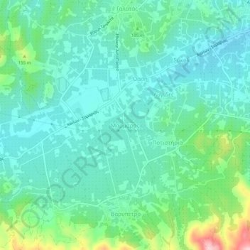 Mapa topográfico Marmaras, altitud, relieve