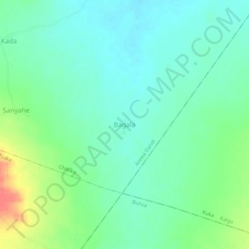 Mapa topográfico Bagala, altitud, relieve