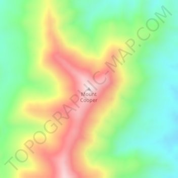 Mapa topográfico Mount Cooper, altitud, relieve