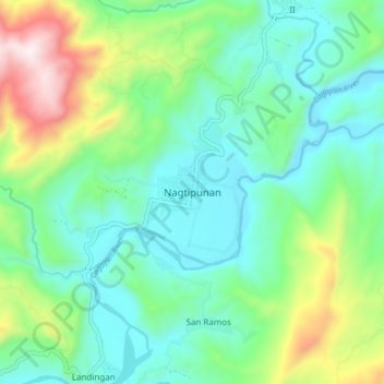 Mapa topográfico Nagtipunan, altitud, relieve