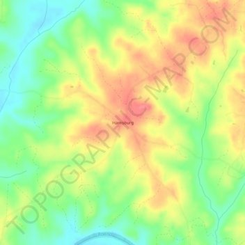 Mapa topográfico Harrisburg, altitud, relieve