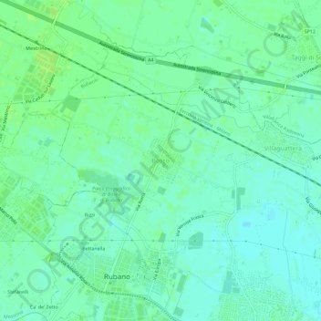 Mapa topográfico Bosco, altitud, relieve