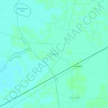 Mapa topográfico Pindarsi, altitud, relieve