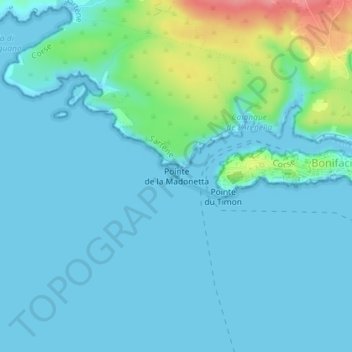 Mapa topográfico Pointe de la Madonetta, altitud, relieve