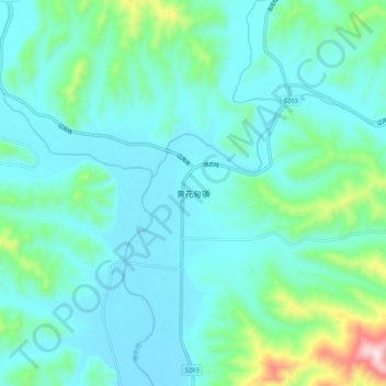 Mapa topográfico Huanghuadian, altitud, relieve