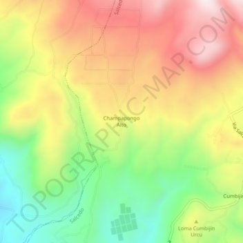 Mapa topográfico Champapongo Alto, altitud, relieve