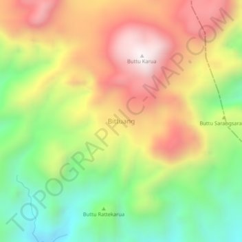Mapa topográfico Bittuang, altitud, relieve