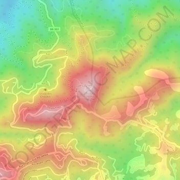 Mapa topográfico Pico do Imbiri, altitud, relieve