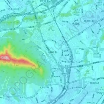 Mapa topográfico Maqun, altitud, relieve