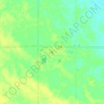 Mapa topográfico Wishart, altitud, relieve