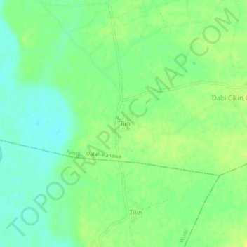 Mapa topográfico Tilin, altitud, relieve