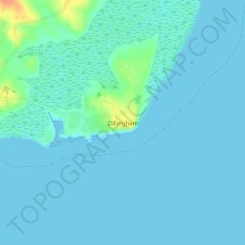 Mapa topográfico Dillingham, altitud, relieve