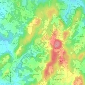 Mapa topográfico La Churlerie, altitud, relieve