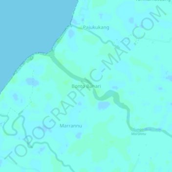 Mapa topográfico Bonto Bahari, altitud, relieve