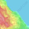 Mapa topográfico Waveland, altitud, relieve