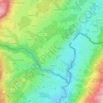 Mapa topográfico Scheffau, altitud, relieve