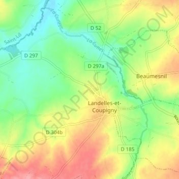 Mapa topográfico Les Riaux, altitud, relieve