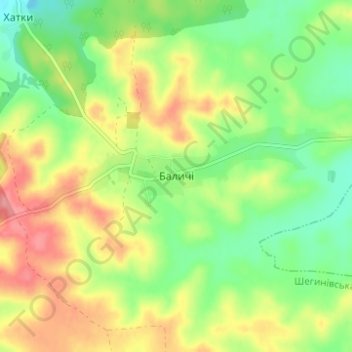 Mapa topográfico Balychi, altitud, relieve