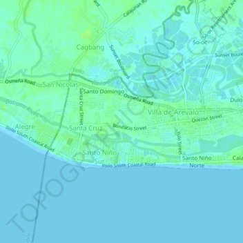 Mapa topográfico Bonifacio, altitud, relieve