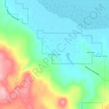 Mapa topográfico Mormon Lake, altitud, relieve