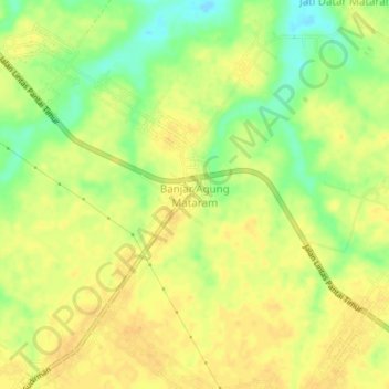 Mapa topográfico Banjar Agung Mataram, altitud, relieve