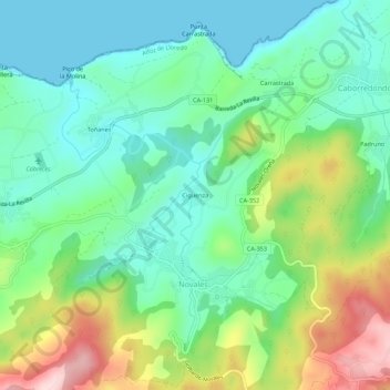 Mapa topográfico Cigüenza, altitud, relieve