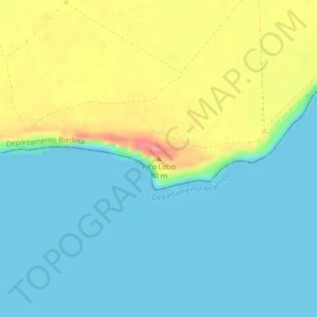 Mapa topográfico Pico Lobo, altitud, relieve