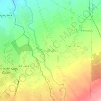 Mapa topográfico San Luis, altitud, relieve