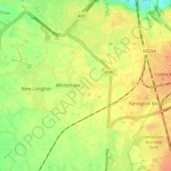 Mapa topográfico New Gate, altitud, relieve