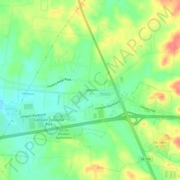 Mapa topográfico Leeville, altitud, relieve