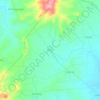 Mapa topográfico Dilao, altitud, relieve