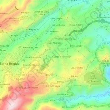 Mapa topográfico Fuente los Berros, altitud, relieve