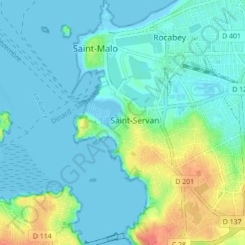 Mapa topográfico Bas-Sablons, altitud, relieve