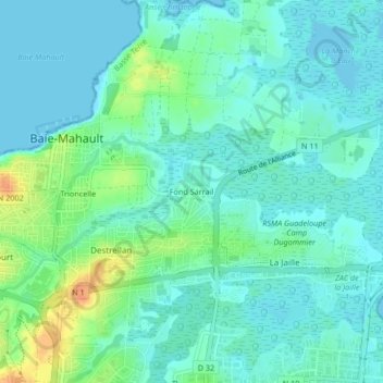 Mapa topográfico Fond Sarrail, altitud, relieve