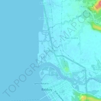Mapa topográfico Candadam, altitud, relieve