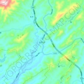 Mapa topográfico Changping, altitud, relieve