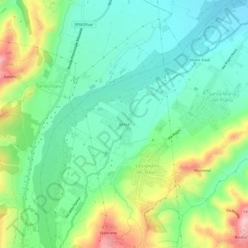 Mapa topográfico Bassa, altitud, relieve