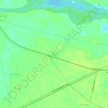 Mapa topográfico Pargana, altitud, relieve