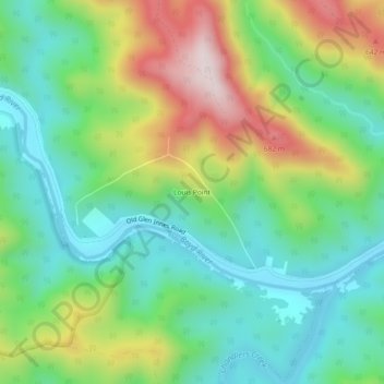 Mapa topográfico Louis Point, altitud, relieve