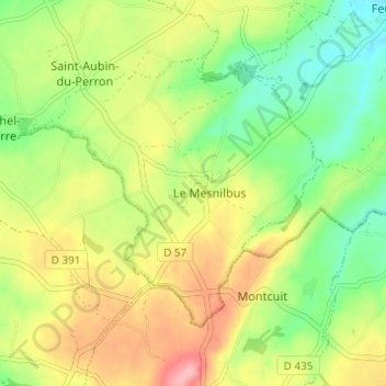 Mapa topográfico La Patinière, altitud, relieve