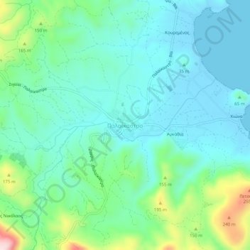 Mapa topográfico Palaikastro, altitud, relieve