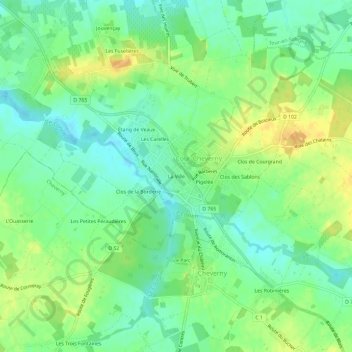 Mapa topográfico La Ville, altitud, relieve