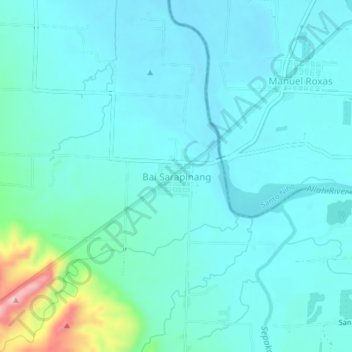 Mapa topográfico Bai Sarapinang, altitud, relieve