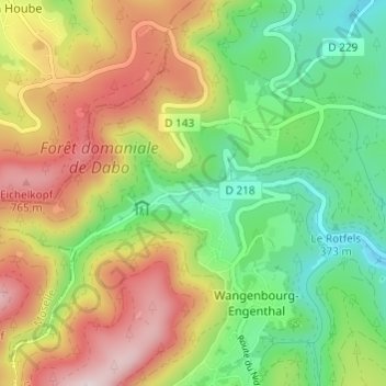 Mapa topográfico Engenthal, altitud, relieve