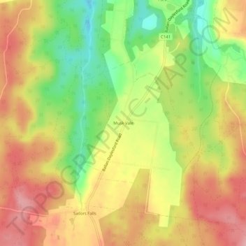 Mapa topográfico Muskvale, altitud, relieve