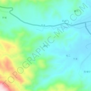 Mapa topográfico 田仔, altitud, relieve