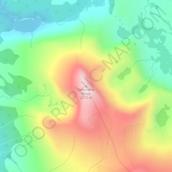 Mapa topográfico Panorama Ridge, altitud, relieve