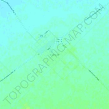 Mapa topográfico Espigas, altitud, relieve
