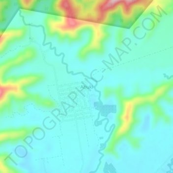 Mapa topográfico Abuki, altitud, relieve