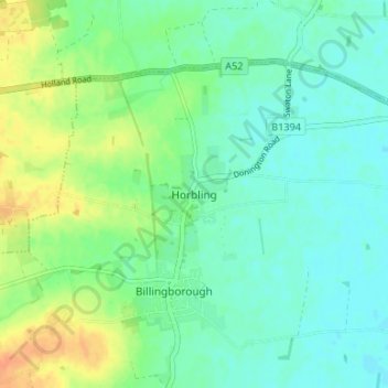 Mapa topográfico Horbling, altitud, relieve